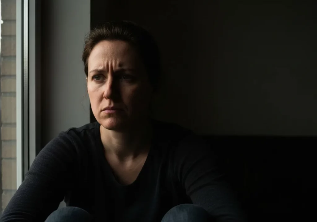 woman setting in deep thoughts