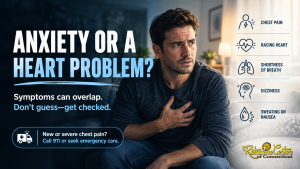 Anxiety Symptoms People Mistake for a Heart Problem Written by Dr. Gino Ang, MD, Board-Certified Anesthesiologist | Medically reviewed by Dr. Gino Ang, MD | Est. reading time: 10 minutes Plenty of people find their way to a mental health conversation by way of an emergency room. Chest pain, racing heart, the absolute certainty that this was it. Hours of tests. Then a doctor saying the words that are meant to be reassuring and almost never are: your heart is fine, this was probably anxiety. I want to write about that honestly, because most articles on this topic make a mistake that I think is dangerous. They are written to reassure you that it is probably just anxiety. That is the wrong emphasis, and it points you away from the thing that actually goes wrong most often. Read this part first. If you are having chest pain right now, call 911 or go to an emergency department. Do not sit with a webpage trying to decide whether it is anxiety. That includes chest pressure, pain spreading to your arm, jaw, neck or back, shortness of breath, cold sweat, nausea, or feeling faint. Nobody can distinguish a heart attack from a panic attack by how it feels, and that includes me. It takes an ECG and blood tests. Being sent home reassured is a far better outcome than the alternative, and emergency clinicians would much rather see you than not. This naturally raises important questions: Why the two feel identical There is a reason this confusion is so common, and it is not that people are imagining things. Anxiety and panic work through your sympathetic nervous system. Adrenaline goes up. Heart rate goes up. Blood pressure goes up. Breathing becomes faster and shallower. Blood is redistributed away from your skin and your gut. Those are also the things your body does during a genuine cardiac event. The machinery is shared. So the sensations overlap, not by coincidence but by design. I spend my working life watching heart rate and blood pressure in real time, because that is what an anesthesiologist does. Even with a monitor in front of me, I would not try to tell you what is happening in someone's chest from the outside. The idea that a patient should be able to do it from the inside, while frightened, is unreasonable. The symptoms that get confused most Symptom Why anxiety produces it Chest pain or tightness Chest wall muscles tense hard during panic, and hyperventilation can cause genuine chest discomfort Pounding or racing heart Adrenaline raises heart rate directly; attention to it makes it more noticeable Shortness of breath, air hunger Rapid shallow breathing feels like not getting enough air even when oxygen levels are normal Tingling in hands, feet or face Hyperventilation lowers blood carbon dioxide, which produces this reliably Dizziness or lightheadedness Same mechanism as above, from altered blood flow to the brain Sweating and chills Autonomic activation and blood redistribution away from the skin Nausea or stomach pain Blood diverted away from the digestive system Feeling detached or unreal A recognised panic symptom, often the most frightening one of all A sense of impending death Not a metaphor. It is a listed diagnostic feature of a panic attack The ones that confuse people most are usually from breathing Tingling fingers, numb lips, the lightheaded feeling, the sense that your hands are not quite yours. People reach for terrifying explanations for these, often a stroke. They come from over-breathing. Breathing fast and shallow blows off carbon dioxide, and low carbon dioxide changes how nerves fire and how blood vessels in the brain behave. It is a predictable chain, and it reverses once breathing settles. Knowing the mechanism genuinely helps some people, because the symptom becomes explainable rather than ominous. What tends to point one way or the other I am including this with real reluctance, and with a condition attached: these are tendencies that clinicians weigh alongside tests, not a decision tree for you to use at home. More typical of a cardiac cause More typical of panic Quality Pressure, heaviness, squeezing Sharp, stabbing, or a localised sore spot Location Diffuse, hard to point to Often a small area you can point to Spread Arm, jaw, neck, back Usually stays in the chest Trigger Brought on by exertion Often at rest, sometimes out of sleep Relief Eases with rest Not reliably changed by rest Reproducible No Sometimes sore when you press on it Course Builds and persists Peaks within minutes, then fades Why you cannot use that table to rule anything out. Heart attacks frequently present atypically, and that is especially true in women, in older adults and in people with diabetes. Some present with no chest pain at all. Nausea, breathlessness, jaw ache or sudden exhaustion can be the whole picture. A symptom pattern that looks like panic does not rule out a cardiac event. Only a workup does. The mistake that runs the other way, and it is the bigger one Here is the part most articles on this subject leave out entirely. Everyone worries about mistaking a heart problem for anxiety. In practice the error that costs people years of their lives is the reverse: a genuine cardiac condition labelled as anxiety and then left alone. The clearest example is supraventricular tachycardia, an arrhythmia in which the heart suddenly beats extremely fast. It comes on abruptly, it causes palpitations, breathlessness, chest discomfort, dizziness and a wave of fear, and it stops as suddenly as it started. If you read the panic attack criteria next to a description of SVT, they are close to interchangeable. In one single-centre study of patients eventually diagnosed with SVT, 20 of the 47 patients surveyed, around 43 percent, had initially been diagnosed with anxiety or panic attacks. Nearly 45 percent of the group reported having had symptoms for more than ten years before the arrhythmia was identified. That paper is a small survey with limitations the authors acknowledge, so treat the exact percentages as indicative rather than precise. The direction of the finding is consistent with a broader literature. A larger review of patients with supraventricular tachyarrhythmias found that women were more likely than men to report palpitations, nausea and anxiety as part of their presentation. The authors' recommendation is the practical takeaway: keep a high index of suspicion, perform an ECG in anyone with compatible symptoms, and specifically recognise the risk of attributing these symptoms in women to anxiety or panic rather than considering an arrhythmia. That recommendation exists because the misattribution happens often enough to be worth warning doctors about. Other conditions that get called anxiety SVT is the headline example, not the only one. Other arrhythmias, including atrial fibrillation, which can produce palpitations and breathlessness in episodes. Thyroid conditions. An overactive thyroid can produce a racing heart, tremor, sweating, heat intolerance, weight change and genuine anxiety. It is a blood test. Anaemia, which causes breathlessness, palpitations and fatigue. Also a blood test. Postural orthostatic tachycardia syndrome, in which heart rate rises sharply on standing, often mistaken for anxiety for years. Effects of substances you take, including caffeine, stimulants, decongestants, and some prescribed medications. Bring your complete list to your doctor rather than guessing; any decision about what you take is theirs to make, not something to work out from an article. What to actually do If you have recurring episodes like this and nobody has worked them up, the sequence I would suggest is straightforward. Get assessed physically first. Ask your doctor about an ECG. It takes minutes and it is inexpensive. If episodes are intermittent, ask whether a Holter monitor or a longer-term event monitor makes sense, since a normal ECG between episodes does not rule out an arrhythmia that only appears during one. Ask about basic blood tests, including thyroid function and a blood count. Both can imitate anxiety closely. Keep a simple log. Date, time, what you were doing, how fast it came on, how long it lasted, and any symptoms. If you have a smartwatch that records heart rate or rhythm, capture it during an episode. A heart rate reading taken during an attack is more diagnostically useful than any description you can give afterwards. Say the uncomfortable sentence. If a clinician moves quickly to anxiety, it is reasonable to ask directly: what else could be causing this, and has it been excluded. That question is not rude. It is the question the SVT researchers are effectively asking clinicians to ask themselves. Capture the episode if you can. The single most useful thing a patient has ever brought me for this kind of problem is a screenshot from a watch showing a heart rate of 190 during an episode that had been called panic for three years. One screenshot changed the entire direction of that workup. If it really is anxiety, that is not nothing I want to be careful about tone here, because the way this diagnosis gets delivered often leaves people feeling dismissed. Being told your heart is fine and this is anxiety can land as being told you were making a fuss. You were not. Panic attacks produce real physiological changes and the experience of one is genuinely awful. A panic attack has specific diagnostic criteria, including chest pain and a fear of dying, precisely because those features are characteristic rather than imagined. Anxiety and panic are also treatable, often well. Cognitive behavioural therapy for panic has a strong evidence base. The frustrating part is that many people leave the emergency department with a reassurance and no referral, which means the thing they actually have goes untreated while the thing they do not have has been thoroughly excluded. If that happened to you, the follow-up is worth chasing yourself. Where ketamine fits here, which is mostly nowhere Our clinic treats anxiety, so here is the conservative version. Ketamine is not a treatment for cardiac symptoms, and it is not a first-line treatment for anxiety or panic. The evidence base in anxiety disorders is considerably thinner than in depression. It becomes a reasonable conversation when anxiety sits alongside depression that has not responded to at least two antidepressants. There is also a specific reason this article matters to our practice. Ketamine temporarily raises heart rate and blood pressure, so cardiovascular screening is part of what we assess before treating anyone, and we check blood pressure before every single infusion. An undiagnosed arrhythmia is exactly the sort of thing that needs to be found before treatment, not during it. Conclusion The useful summary is that both errors are real, and they are not equally likely. Mistaking a heart attack for panic is the one everybody fears, and the answer to it is simple: if you have chest pain, go and be checked, every time, without trying to reason it out first. Mistaking a treatable cardiac condition for anxiety is the one that quietly takes years off people's lives, and the answer to that one is an ECG, some blood tests, and a willingness to ask what else this could be before accepting the first explanation. If you have been living with episodes like this for a long time and nobody has ever put leads on your chest, that is the place to start. Not with a webpage, and not with a ketamine clinic. Frequently Asked Questions Can anxiety cause real chest pain? Yes. Chest wall muscles tense during panic, and over-breathing can produce genuine chest discomfort. The pain is real even when the heart is structurally normal. That does not mean chest pain should be assumed to be anxiety, because the two cannot be told apart without testing. How can I tell if it is anxiety or my heart? You cannot, and neither can a clinician without an ECG and usually blood tests. Some patterns make one more likely, such as exertional pressure spreading to the arm or jaw pointing toward a cardiac cause, but heart attacks frequently present atypically, particularly in women, older adults and people with diabetes. If you have chest pain, seek emergency care. Why do my hands and lips tingle during a panic attack? From over-breathing. Rapid shallow breathing lowers blood carbon dioxide, which changes how nerves fire and how blood vessels in the brain behave. It produces tingling, numbness and lightheadedness reliably, and it reverses once breathing settles. Can a heart problem be misdiagnosed as anxiety? Yes, and it happens more than people expect. In one single-centre survey of patients eventually diagnosed with supraventricular tachycardia, roughly 43 percent had first been diagnosed with anxiety or panic attacks, and nearly 45 percent had been symptomatic for over ten years. Reviews of arrhythmia patients specifically warn clinicians about attributing these symptoms in women to anxiety without considering an arrhythmia. What tests should I ask for? An ECG is the usual starting point. Because an ECG taken between episodes can be normal even when an arrhythmia exists, ask whether a Holter or longer-term event monitor is appropriate if your episodes are intermittent. Thyroid function and a blood count are also worth discussing, since both can imitate anxiety. Your own physician decides what is indicated for you. My doctor said it was anxiety but I am not convinced. What now? Ask directly what else could cause this and whether it has been excluded, and ask specifically about capturing an episode on a monitor rather than only testing between them. Keeping a log with times, duration and any heart rate readings from a smartwatch gives that conversation something concrete to work with. Does ketamine help with anxiety-related chest symptoms? Ketamine is not a treatment for cardiac symptoms and is not a first-line treatment for anxiety or panic. The evidence in anxiety disorders is thinner than in depression. It becomes a reasonable discussion only when anxiety accompanies depression that has not responded to standard treatment, and cardiovascular screening is required before any infusion. Mandatory Patient Safety and Driving Protocol Because ketamine is a potent anesthetic that temporarily affects your reflexes, motor coordination, and visual perception, these rules are not optional. Our full preparation and recovery guide covers the rest. Cardiovascular screening before treatment. Ketamine transiently raises heart rate and blood pressure, so cardiac history and blood pressure are reviewed before you begin and checked before every session. Undiagnosed arrhythmias or uncontrolled blood pressure need addressing first. Pre-arranged transport required. You are prohibited from driving yourself home after an infusion. A responsible adult must accompany you and take you home. A rideshare on its own does not meet this requirement, and your driver is welcome to wait in our reception area. The 24-hour rule. Do not drive, operate machinery, or make significant legal or financial decisions for the remainder of the treatment day. You may resume driving the following calendar day after a full night of sleep. No alcohol or recreational substances for at least 24 hours beforehand. Our article on ketamine and alcohol explains why this matters for cardiovascular readings in particular. Strictly in-office. Use of ketamine outside our controlled clinical environment is unsafe and not permitted. Is Ketamine Available at Ketamine Center of Connecticut? Ketamine treatment is available at our two Connecticut locations: 232 Boston Post Rd Suite 13, Milford, CT 06460 1720 Post Rd E Suite 222, Westport, CT 06880 Treatments are strictly supervised by a board-certified physician, Dr. Gino Ang. Ketamine is prescribed only for adults who have not responded adequately to established first-line treatments for their condition. All treatment sessions are conducted in a controlled clinical environment, and ketamine is administered under the physician's direct supervision. Patients must follow strict protocols: Ketamine is prescribed and monitored only by a qualified physician. Treatment is delivered in-office with continuous medical oversight. Use of ketamine outside this controlled setting is unsafe and not permitted. You can read how we approach anxiety and depression, see how depression and anxiety differ, review our full process or our frequently asked questions, or contact us to schedule a consultation at our Milford or Westport clinic. This article is general education and is not a substitute for emergency assessment. If you have chest pain or symptoms you are unsure about, call 911 or go to an emergency department. If you are in crisis, call or text 988 to reach the Suicide and Crisis Lifeline. References Hamoud N et al. Epidemiological characteristics of patients with supraventricular tachycardias who were inappropriately diagnosed with panic attacks: experience from a large Saudi tertiary care center. Of 47 surveyed patients, 20 (roughly 43 percent) were initially diagnosed with anxiety or panic attacks; nearly 45 percent reported symptoms for more than ten years. Single-centre phone survey with data limitations acknowledged by the authors. Recognizing supraventricular tachyarrhythmias in female patients: beyond palpitations to symptoms like anxiety, panic, and nausea. Women more frequently reported palpitations (94.4 versus 86.2 percent), nausea (19.1 versus 9.9 percent) and anxiety (11.1 versus 4.0 percent). Authors recommend an ECG in all patients with compatible symptoms and explicitly caution against attributing these symptoms in women to anxiety or panic without considering arrhythmia. National Institute of Mental Health. Panic disorder: when fear overwhelms. Source for panic attack symptoms and duration, and for the statement that a panic attack is not itself life-threatening. American Psychiatric Association. Diagnostic and Statistical Manual of Mental Disorders, Fifth Edition, Text Revision (DSM-5-TR). Source for the panic attack criteria referenced, including chest pain, paresthesias, derealization and fear of dying as listed diagnostic features. External sources are linked for verification. Interpretation of this research is the author's own and does not imply endorsement by the researchers or their institutions. Dr. Gino Ang, MD Board-Certified Anesthesiologist Medical Review and Disclaimer This content was reviewed for medical accuracy by Dr. Gino Ang of the Ketamine Center of CT. This information is for educational purposes and is not a substitute for professional medical advice, diagnosis, or treatment. It is not a tool for deciding whether your symptoms are cardiac. Use of this site does not establish a doctor-patient relationship. Take the Next Step Toward Relief If your symptoms have been fully worked up and anxiety or depression is what remains, that is a conversation worth having. Book A Call: 203-701-6388